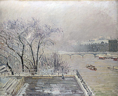 Der Louvre im Schnee | Pissarro | Gemälde Reproduktion
