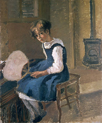 Jeanne Holding a Fan, n.d. | Pissarro | Gemälde Reproduktion