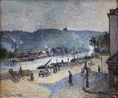 Quays at Rouen, 1883 | Pissarro | Gemälde Reproduktion