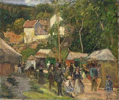 Festival at L'Hermitage, c.1876/78 | Pissarro | Painting Reproduction