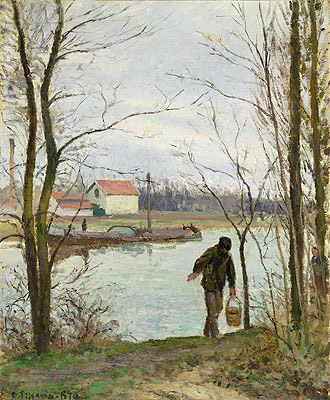 Banks of the Oise, 1874 | Pissarro | Painting Reproduction