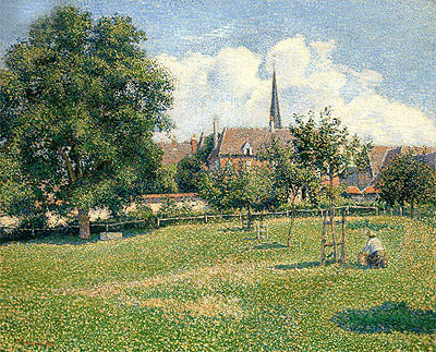 The House of the Deaf Woman and the Belfry at Eragny, 1886 | Pissarro | Painting Reproduction