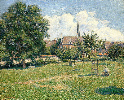 Das Haus der tauben Frau und der Glockenturm von Eragny, 1886 | Pissarro