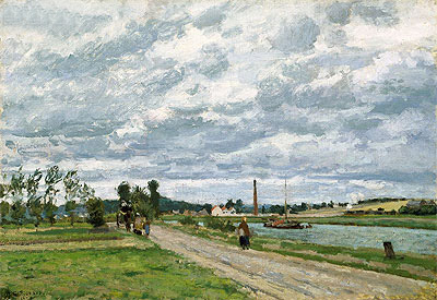 The Banks of the Oise near Pontoise, 1873 | Pissarro | Painting Reproduction