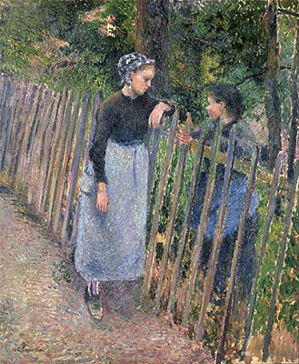 Conversation, c.1881 | Pissarro | Painting Reproduction