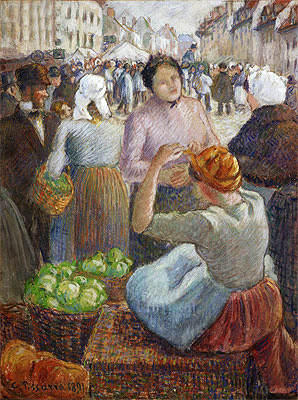 The Marketplace, Gisors, 1891 | Pissarro | Painting Reproduction