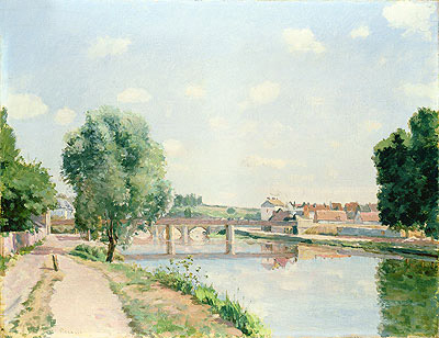 The Railway Bridge, Pontoise, n.d. | Pissarro | Gemälde Reproduktion