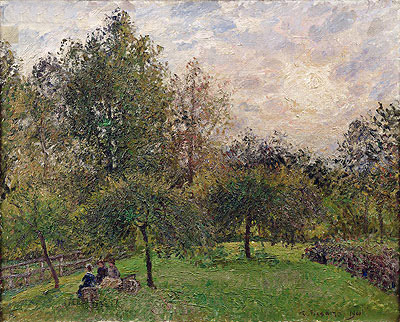 Apple Trees and Poplars in the Setting Sun, 1901 | Pissarro | Painting Reproduction