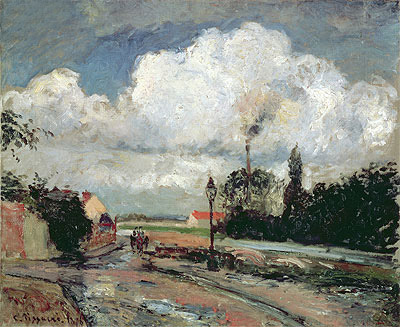 The Quai du Pothuis at Pontoise after Rain, 1876 | Pissarro | Painting Reproduction