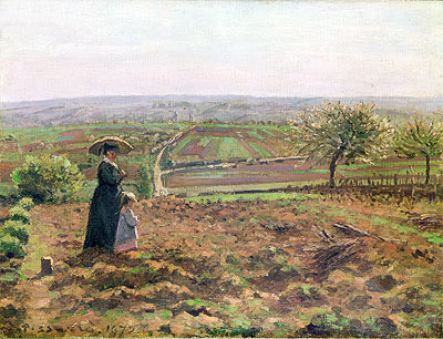 The Road to Rouen, Pontoise, 1872 | Pissarro | Painting Reproduction