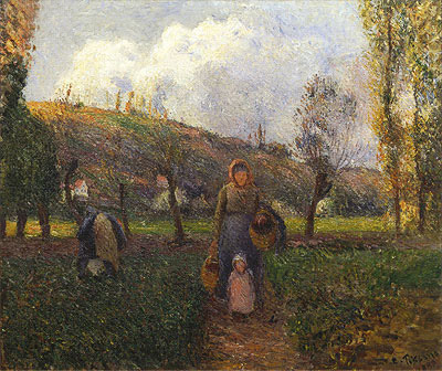 The Return from the Fields, 1883 | Pissarro | Gemälde Reproduktion