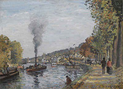 The Seine at Bougival, 1871 | Pissarro | Gemälde Reproduktion