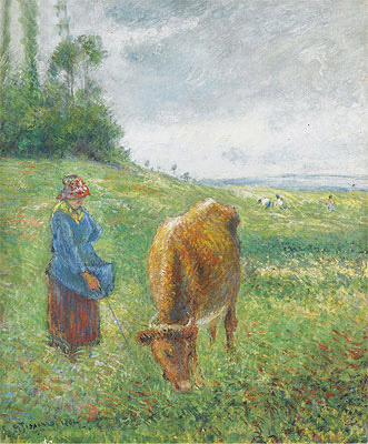 Gardeuse de Vache, Cote des Grouettes, Pontoise, 1882 | Pissarro | Gemälde Reproduktion