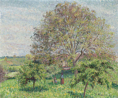 The Big Walnut at Spring, Eragny, 1894 | Pissarro | Gemälde Reproduktion