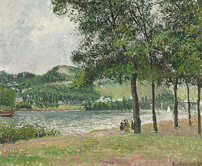 Le Cours-la-Reine a Rouen, Temps Gris | Pissarro | Painting Reproduction