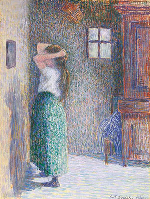 Young Girl at her Toilette | Pissarro | Painting Reproduction