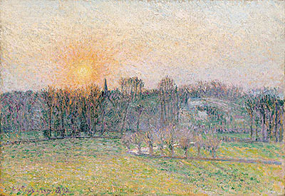 Sunset, Bazincourt, 1892 | Pissarro | Gemälde Reproduktion