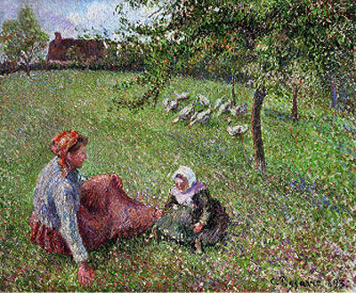 The Geese Pasture, 1893 | Pissarro | Gemälde Reproduktion