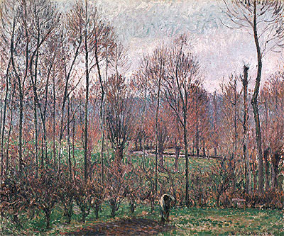 Poplars, Grey Weather, Eragny, 1895 | Pissarro | Painting Reproduction