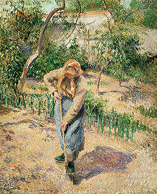 Peasant Digging, 1882 | Pissarro | Painting Reproduction