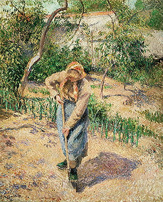 Peasant Digging, 1882 by Pissarro | Painting Reproduction