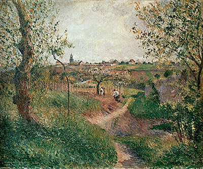 A Path through the Fields, Pontoise, 1879 by Pissarro | Painting Reproduction