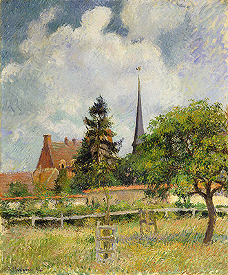 The Church at Eragny, 1884 | Pissarro | Painting Reproduction