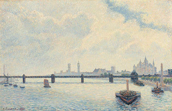 Charing Cross Bridge, London, 1890 | Pissarro | Painting Reproduction