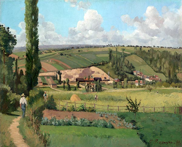 Landscape at Les Pâtis, Pontoise, 1868 | Pissarro | Painting Reproduction