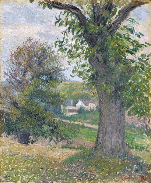 Chestnut Trees in Osny, 1883 | Pissarro | Painting Reproduction