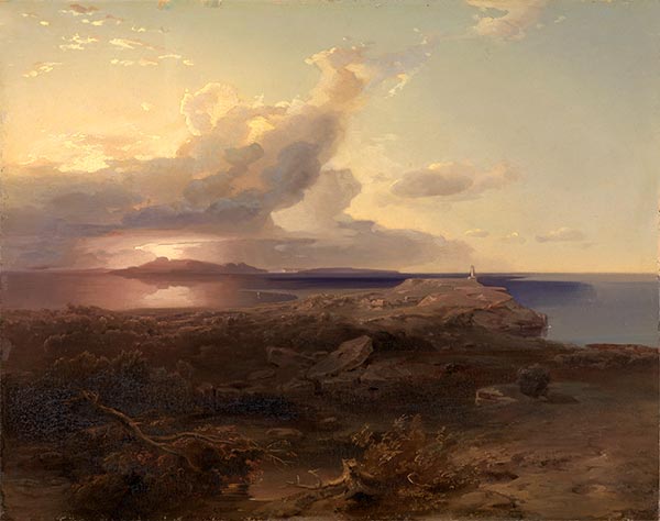 Die Insel Ägina mit den Ruinen des Hekatetempels, 1845 | Carl Rottmann | Gemälde Reproduktion