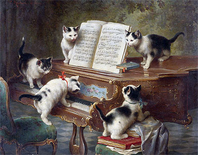 The Kittens' Recital, 1908 | Carl Reichert | Painting Reproduction