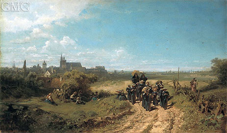 The Convent-School Outing, c.1855/60 | Carl Spitzweg | Gemälde Reproduktion