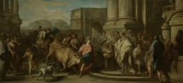 Theseus Taming the Bull of Marathon, 1730 by Charles-André van Loo | Painting Reproduction