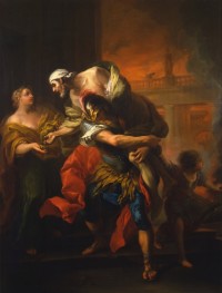 Aeneas Rescuing His Father from the Fire at Troy | Charles-André van Loo | Painting Reproduction