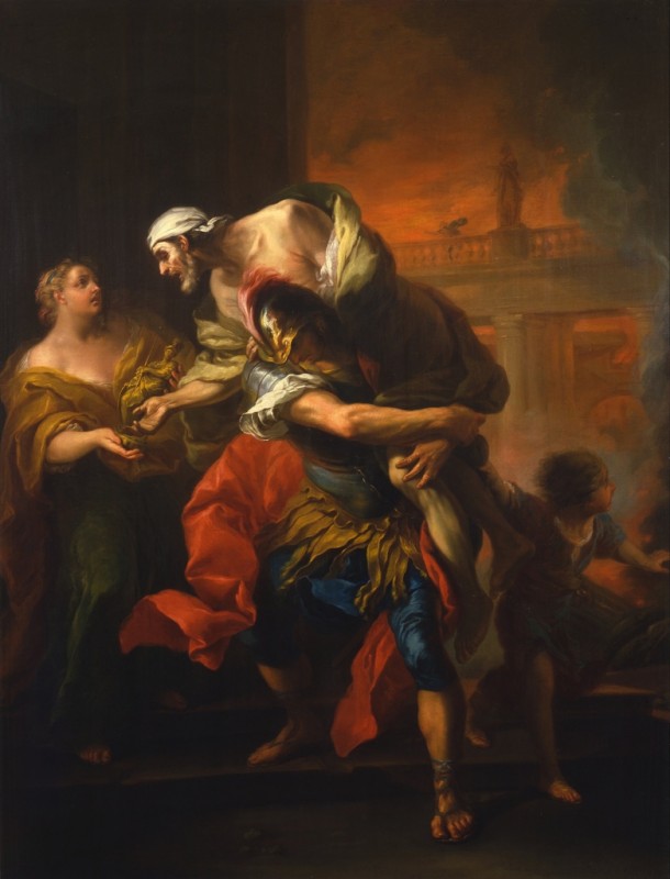 Charles-André van Loo | Aeneas Rescuing His Father from the Fire at Troy, n.d. Aeneas Rescuing His Father from the Fire at Troy, n.d. | Charles-André van Loo