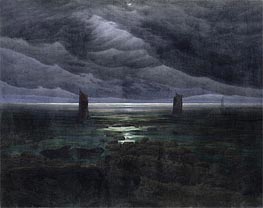 Sea Shore in Moonlight, c.1835/36 by Caspar David Friedrich | Painting Reproduction