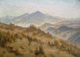 Landscape with the Rosenberg in the Bohemian Mountains, 1835 by Caspar David Friedrich | Painting Reproduction