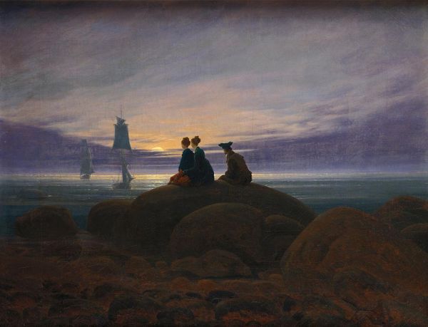 The Moon Rising over the Sea, c.1822 by Caspar David Friedrich | Painting Reproduction