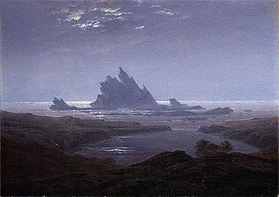 Rocky Reef on the Sea Shore, c.1824 | Caspar David Friedrich | Gemälde Reproduktion