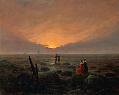 Moonrise over the Sea, 1821 | Caspar David Friedrich | Painting Reproduction