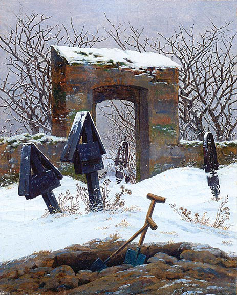 Graveyard under Snow | Caspar David Friedrich | Painting Reproduction