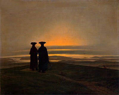 Sunset, Brothers (Evening Landscape with Two Men), c.1830/35 | Caspar David Friedrich | Painting Reproduction