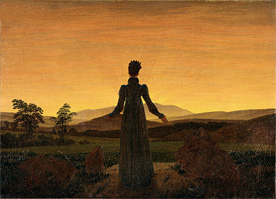 Frau vor der untergehenden Sonne, c.1818 | Caspar David Friedrich | Gemälde Reproduktion