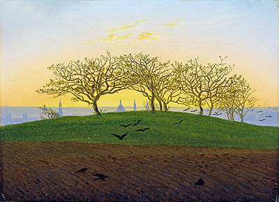 Hügel und gepflügte Felder in der Nähe von Dresden, n.d. | Caspar David Friedrich | Gemälde Reproduktion