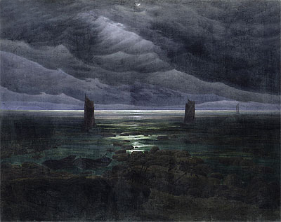 Sea Shore in Moonlight, c.1835/36 | Caspar David Friedrich | Painting Reproduction