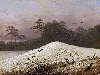 Snow Covered Hill with Ravens, undated | Caspar David Friedrich | Painting Reproduction