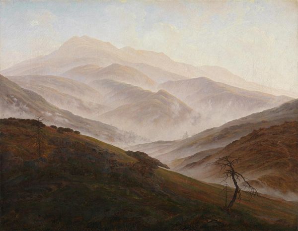 Riesengebirgslandschaft mit aufsteigendem Nebel | Caspar David Friedrich | Gemälde Reproduktion