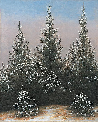 Fir Trees in the Snow, c.1828 | Caspar David Friedrich | Painting Reproduction