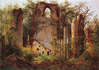 Monastery Ruins Eldena, c.1824/25 | Caspar David Friedrich | Painting Reproduction
